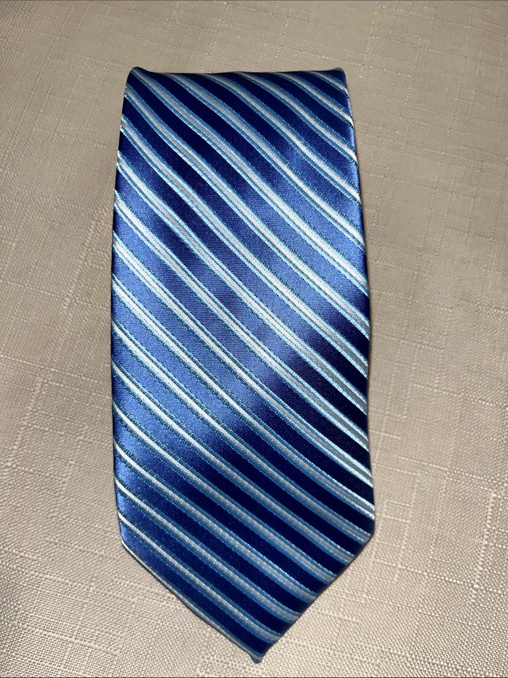 Jones New York Blue Striped Men's Tie - Classic Navy and Light Blue